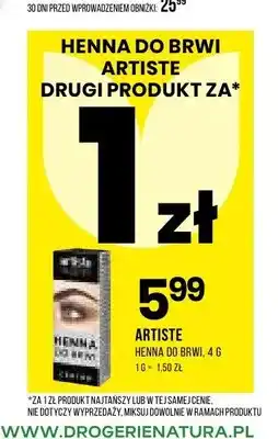 Drogerie Natura Henna do brwi Artiste oferta
