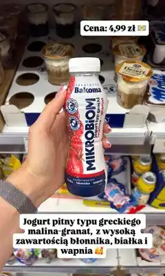 Dino Jogurt pitny typu greckiego Bakoma Mikrobiom malina-granat oferta