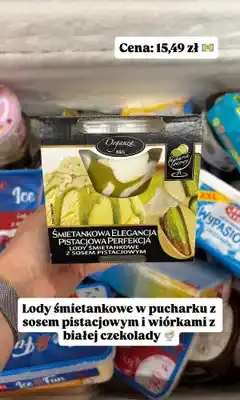 Dino Lody śmietankowe w pucharku Organza B&G z sosem pistacjowym oferta
