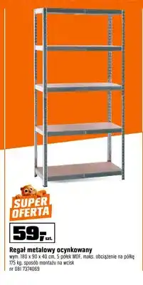 OBI Regał metalowy ocynkowany oferta