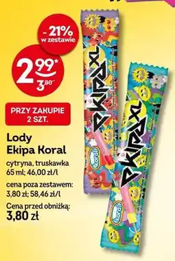Żabka Lody Ekipa Koral cytryna oferta