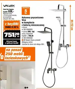OBI Kolumna prysznicowa Valvex Viva chrom w komplecie z baterią mieszaczową oferta