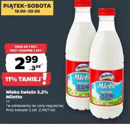 Netto Mleko świeże 3,2% Miletto oferta