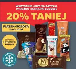 Netto Wszystkie lody na patyku, w rożku i kanapki lodowe oferta
