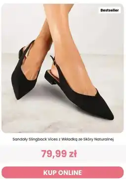 Renee Sandały damskie Slingback Vices z wkładką ze skóry naturalnej oferta