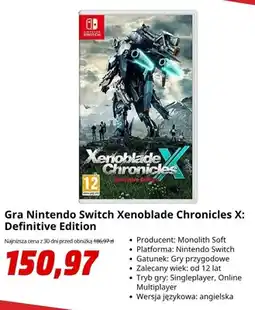 Media Markt Gra Nintendo Switch Xenoblade Chronicles X: Definitive Edition oferta