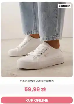 Renee Trampki białe VICES z napisem oferta