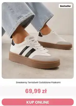 Renee Sneakersy tenisówki ozdobione paskami Renee oferta
