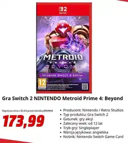 Media Markt Gra Switch 2 Nintendo Metroid Prime 4: Beyond oferta