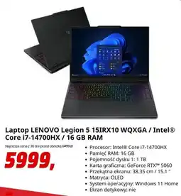 Media Markt Laptop LENOVO Legion 5 15IRX10 WQXGA Intel Core i7-14700HX 16 GB RAM oferta