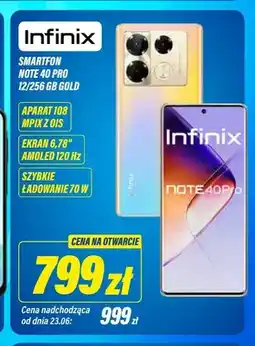 RTV EURO AGD Smartfon Infinix Note 40 Pro 12/256 GB Gold oferta