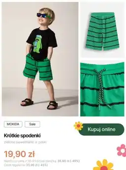 Coccodrillo Krótkie spodenki bawełniane Mokida zielone w paski oferta