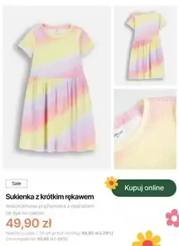 Coccodrillo Sukienka z krótkim rękawem Coccodrillo wielokolorowa prążkowana z nadrukiem tie dye na całości oferta