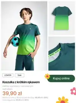 Coccodrillo Koszulka z krótkim rękawem Coccodrillo Lemon zielona sportowa z cieniowanym nadrukiem oferta