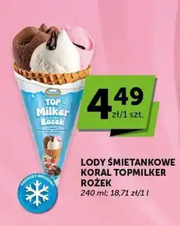 ABC Lody śmietankowe Koral Topmilker Rożek oferta