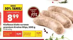 Biedronka Kiełbasa biała surowa premium Kraina Mięs oferta