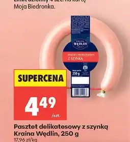Biedronka Pasztet delikatesowy z szynką Kraina Wędlin oferta