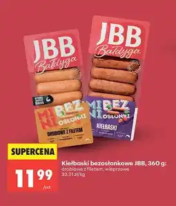 Biedronka Kiełbaski bezosłonkowe drobiowe z filetem JBB Bałdyga Mibezi oferta