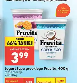Biedronka Jogurt typu greckiego kokosowy Fruvita oferta