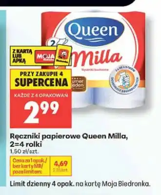 Biedronka Ręczniki papierowe Queen Milla 2-pak oferta