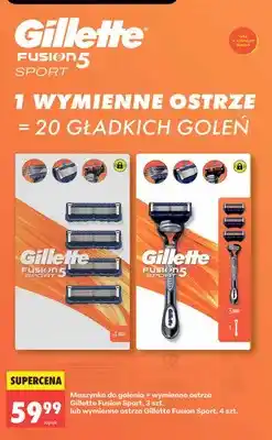 Biedronka Maszynka do golenia Gillette Fusion 5 Sport + wymienne ostrza oferta