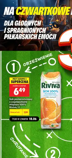 Biedronka Sok pomarańczowy z cząsteczkami miąższu 100% Riviva oferta