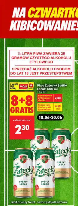 Biedronka Piwo Žatecký Světlý Ležák oferta