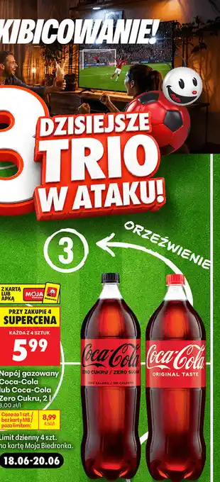 Biedronka Napój gazowany Coca-Cola lub Coca-Cola Zero Cukru oferta
