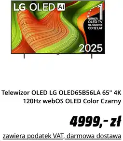 Media Markt Telewizor OLED LG OLED65B56LA 65 4K 120Hz webOS OLED Color Czarny oferta