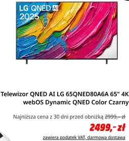 Media Markt Telewizor QNED AI LG 65QNED80A6A 65 4K webOS Dynamic QNED Color Czarny oferta