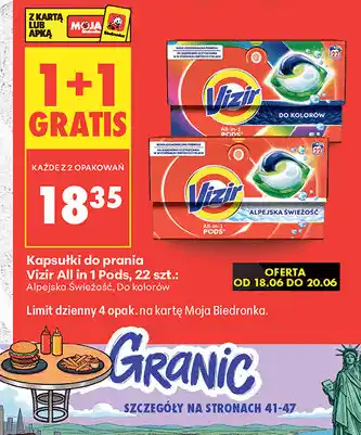 Biedronka Kapsułki do prania Vizir All in 1 Pods oferta