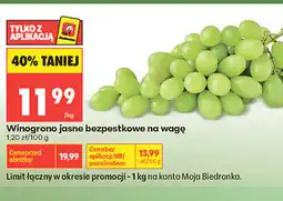 Biedronka Winogrono jasne bezpestkowe na wagę oferta