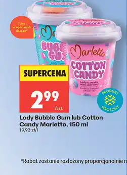 Biedronka Lody Bubble Gum lub Cotton Candy Marletto oferta