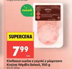 Biedronka Kiełbasa sucha z szynki z pieprzem Kraina Wędlin Select oferta