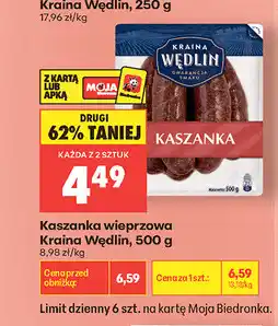 Biedronka Kaszanka wieprzowa Kraina Wędlin oferta
