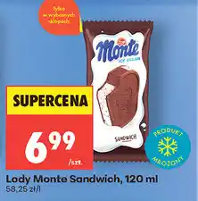 Biedronka Lody Monte Sandwich oferta