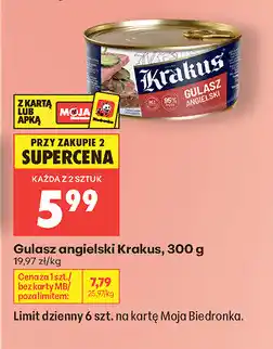 Biedronka Gulasz angielski Krakus oferta