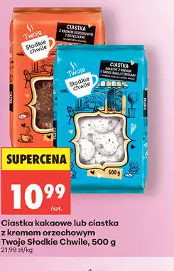 Biedronka Ciastka kakaowe lub ciastka z kremem orzechowym Twoje Słodkie Chwile oferta