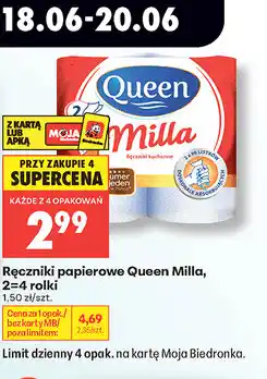 Biedronka Ręczniki papierowe Queen Milla, 2=4 rolki oferta