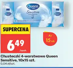 Biedronka Chusteczki 4-warstwowe Queen Sensitive, 10x15 szt oferta