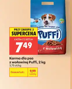 Biedronka Karma dla psa z wołowiną Puffi oferta