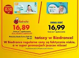 Biedronka Pieluchy dada extra sofr 53, 54 szt oferta