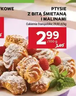 Stokrotka Market Ptysie z bitą śmietaną i malinami oferta