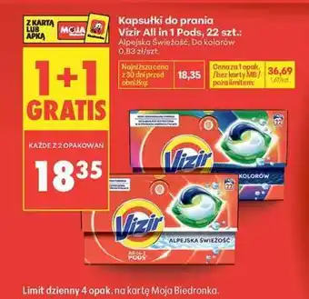Biedronka Vizir All in 1 PODS, 22 szt oferta