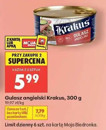 Biedronka Gulasz angielski Krakus, 300 g oferta