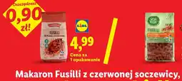 Lidl Makaron Fusilli z czerwonej soczewicy oferta