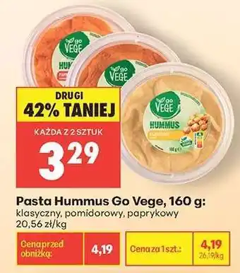 Biedronka Pasta Hummus Go Vege, 160 g oferta