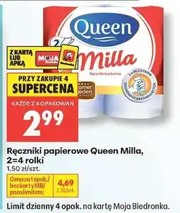 Biedronka Ręczniki papierowe Queen Milla, 2=4 rolki oferta