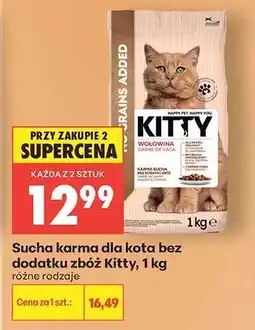 Biedronka Sucha karma dla kota bez dodatku zbóż Kitty, 1 kg oferta