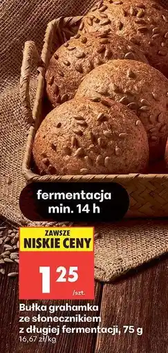 Biedronka Bułka grahamka ze słonecznikiem z długiej fermentacji, 75 g oferta